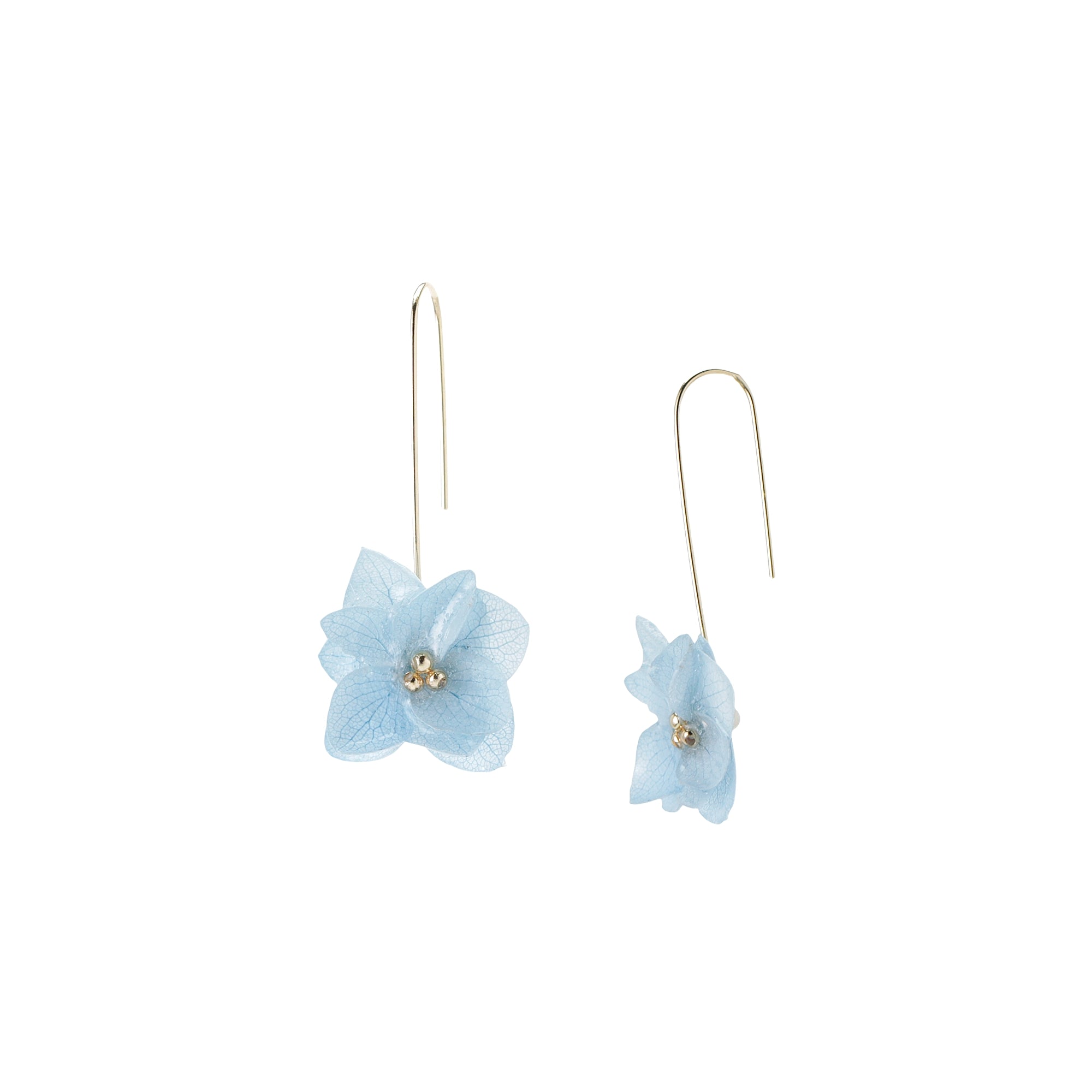 *REAL FLOWER* Libelle Hydrangea Flower Drop Earrings