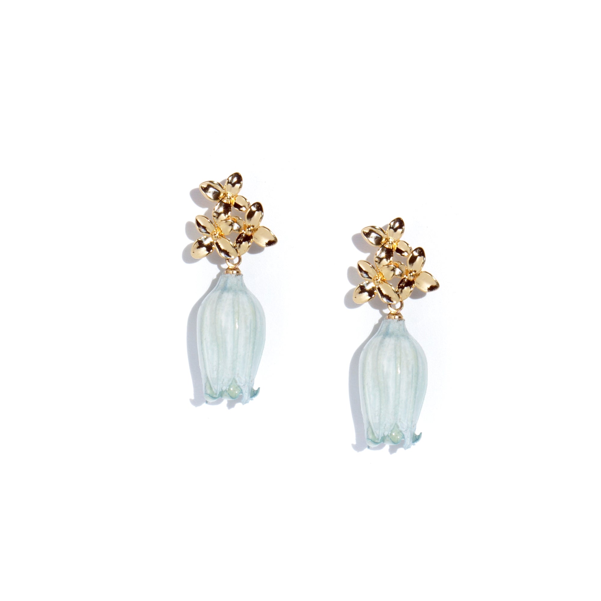 *REAL FLOWER* Lilian Lily of the Valley Flower Drop Earrings