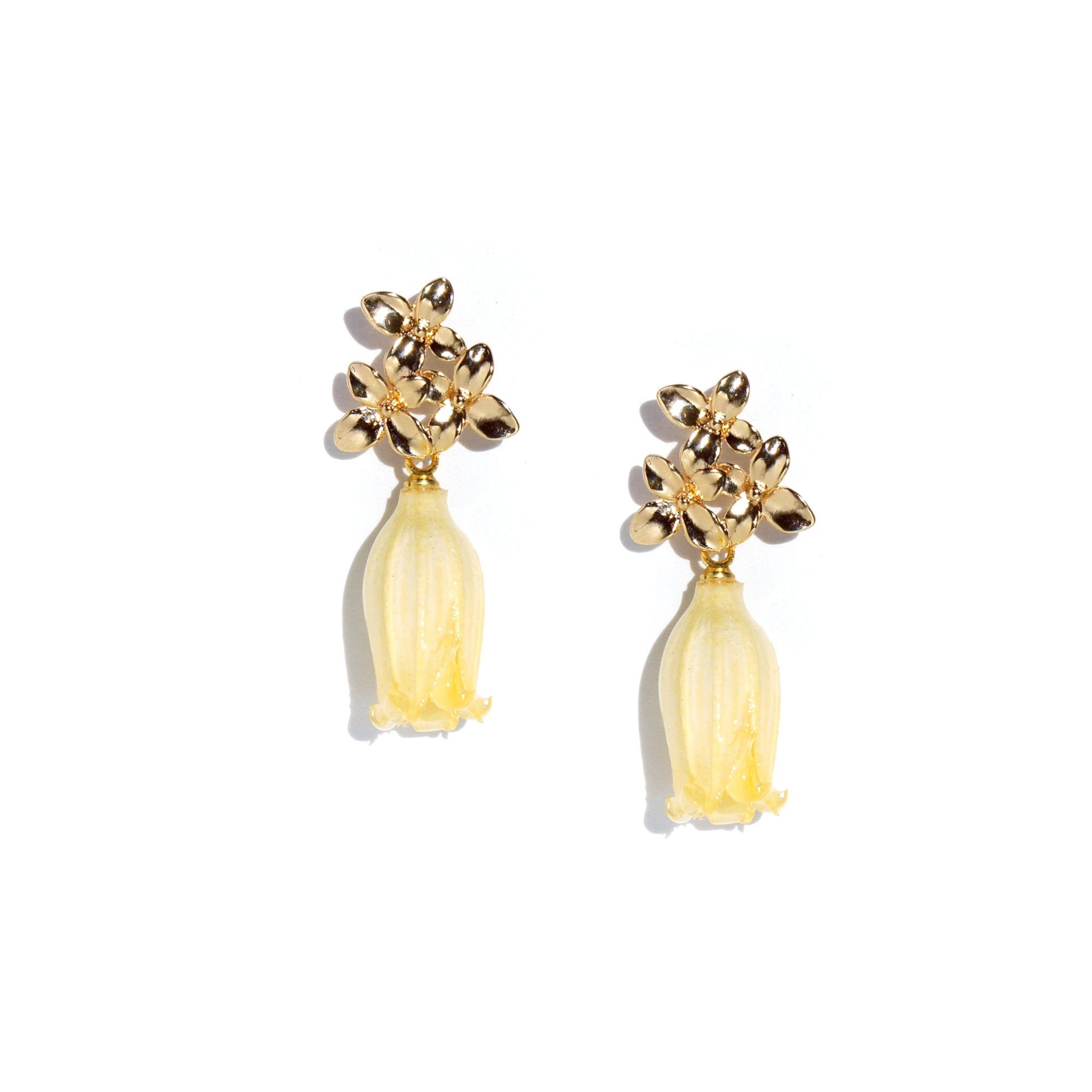 *REAL FLOWER* Lilian Lily of the Valley Flower Drop Earrings