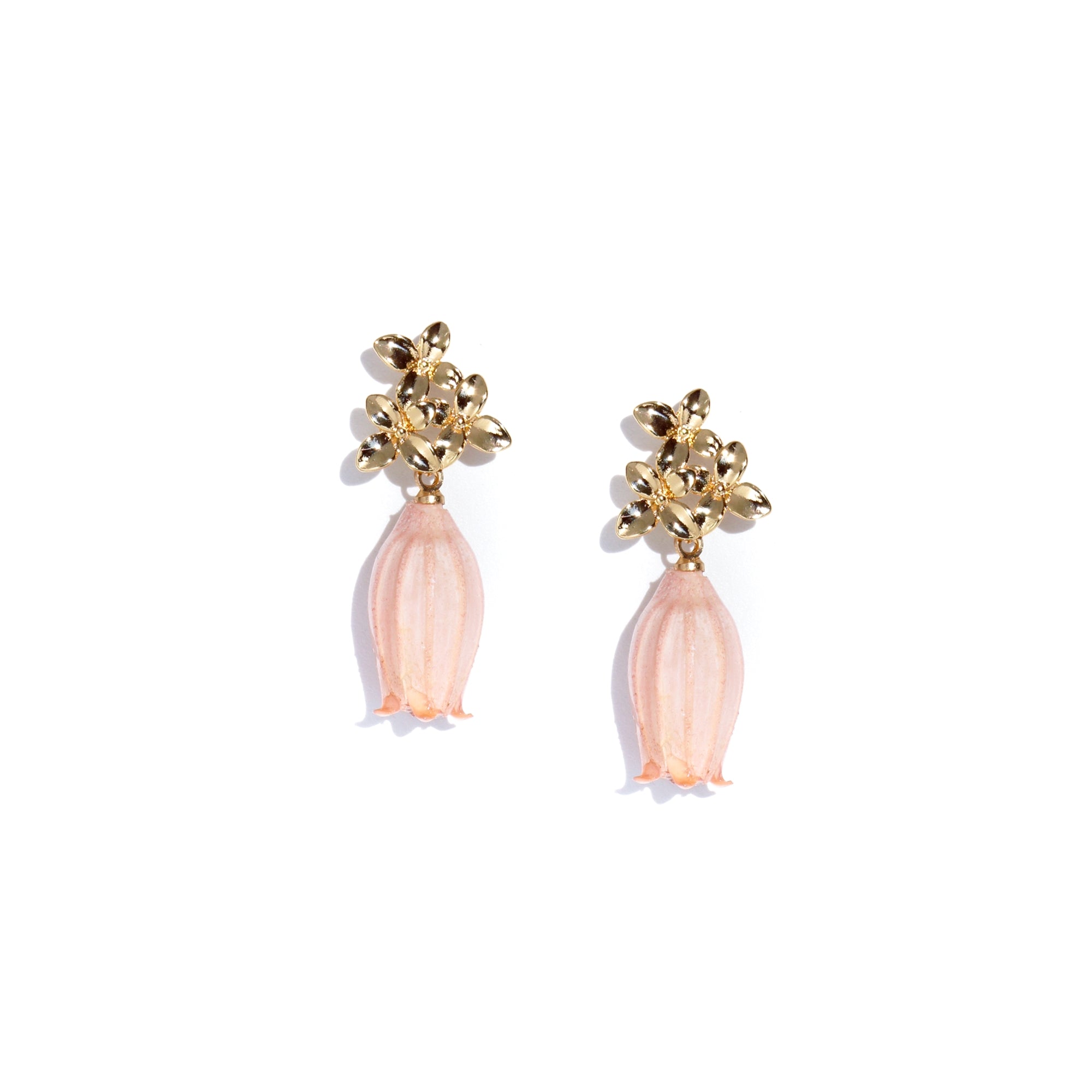 *REAL FLOWER* Lilian Lily of the Valley Flower Drop Earrings