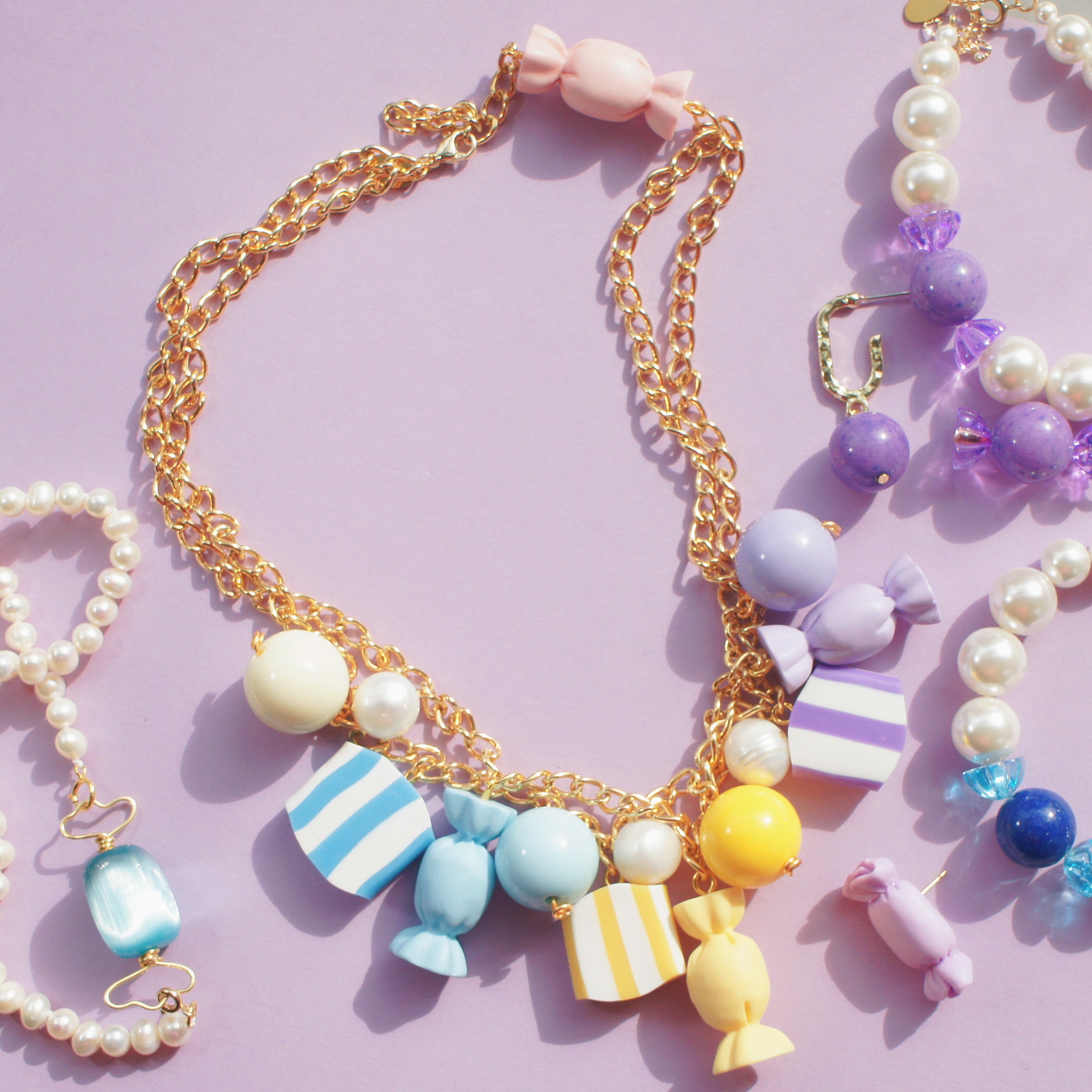 Milk Chews and Pearl Charm Necklace