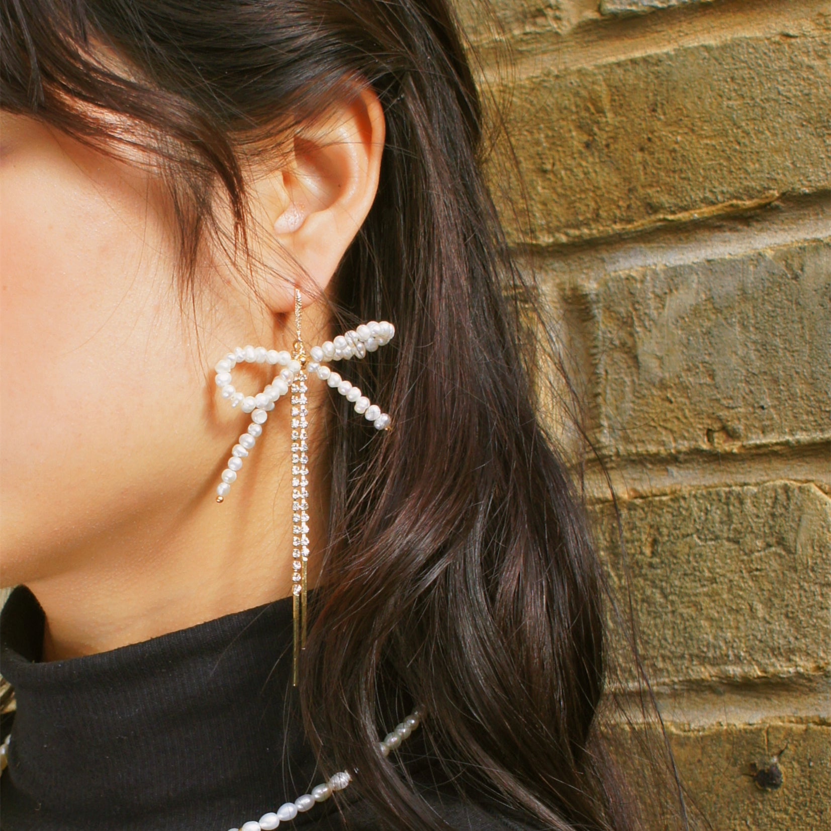 Pearl Bow Earrings – paeoni colors