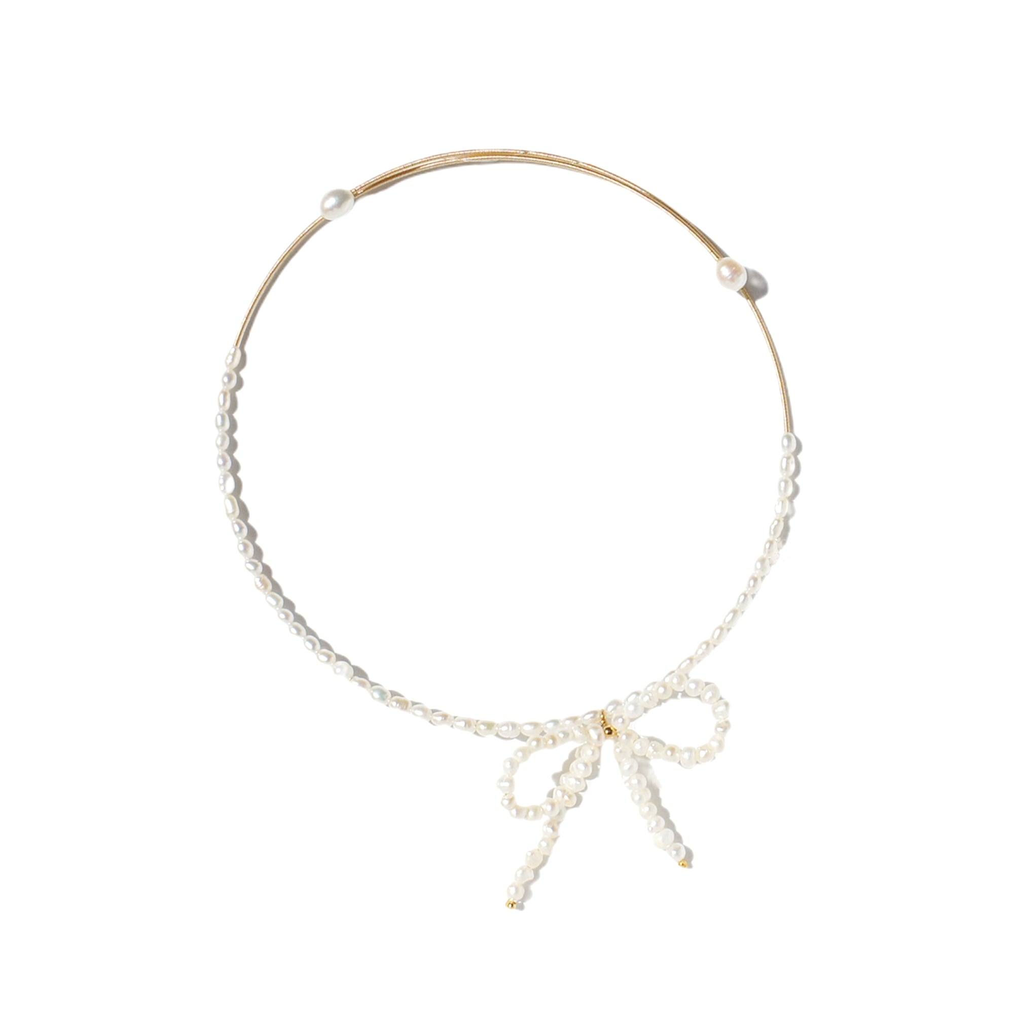Freshwater Pearl Choker with Single Pearl Bow