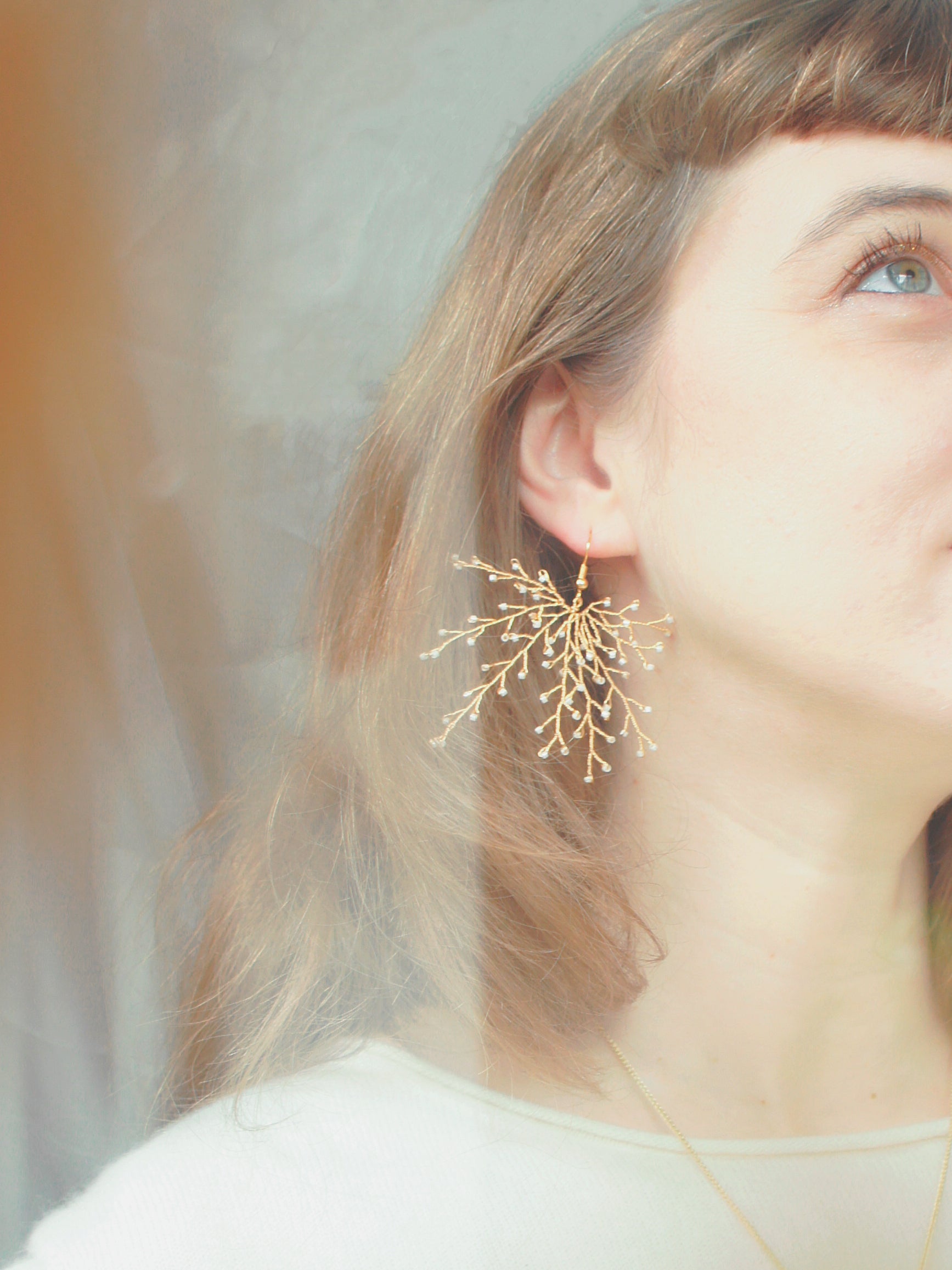 Soft Rime Branch Drop Earrings