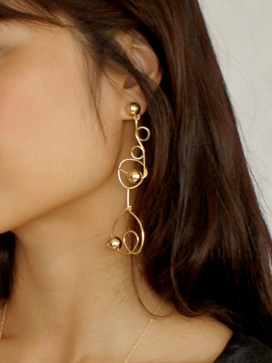 Solaris Golden Drop Earrings