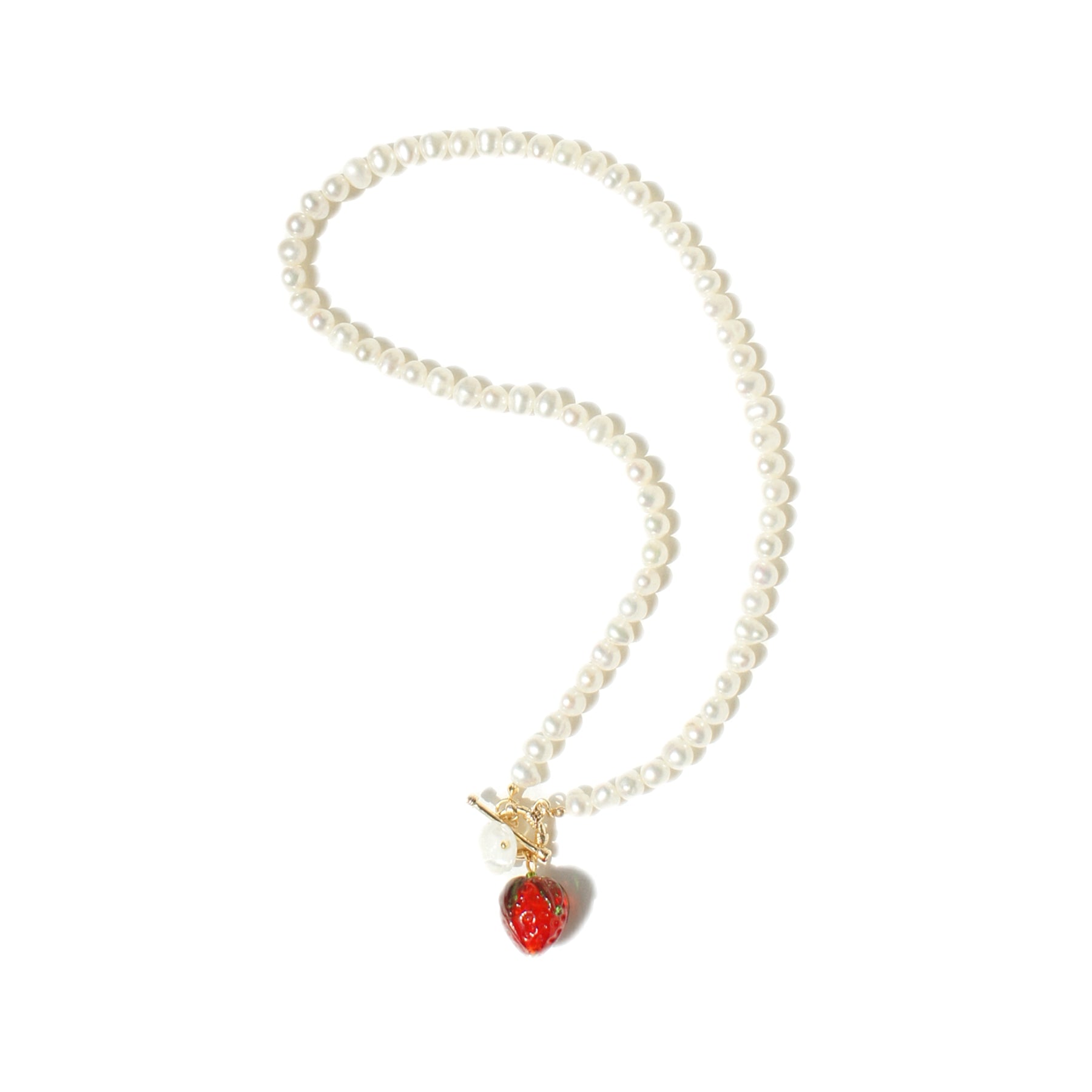 Strawberry and Flower Freshwater Pearl Necklace