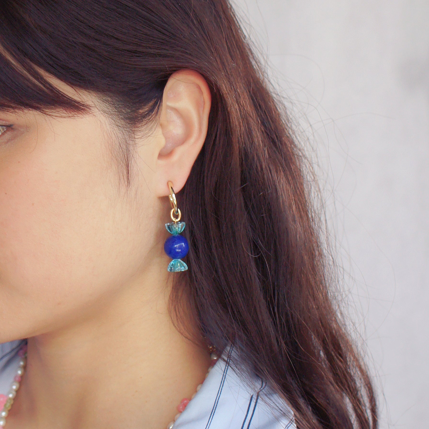 Sugar Sweet Gemstone Candy Drop Half Hoop Earring