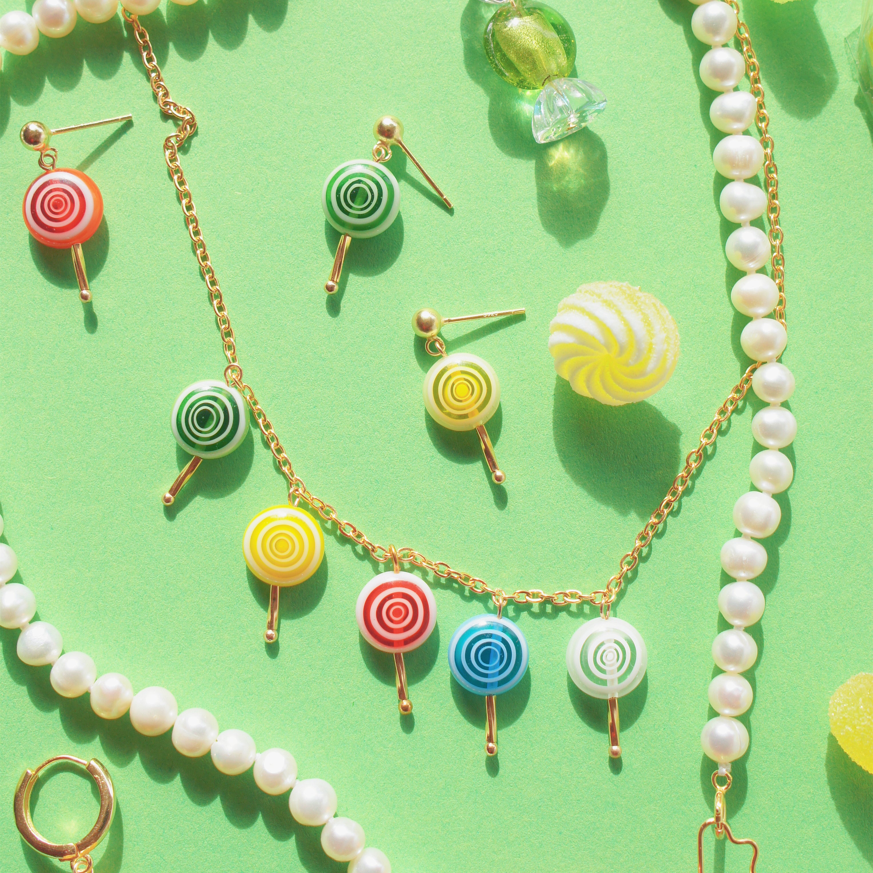 Sugar Sweet Swirl Lolli Necklace