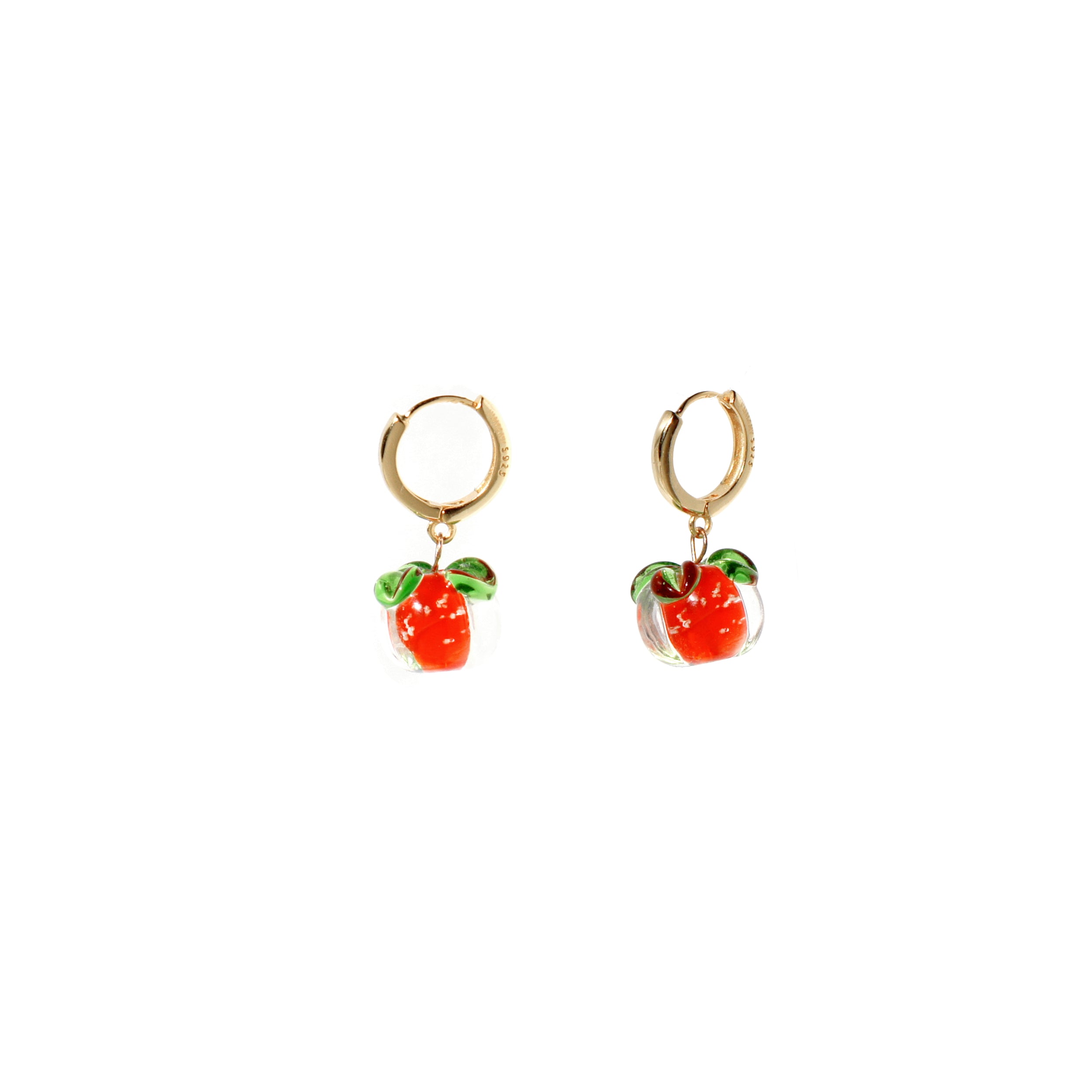 Tomato Salsa Huggie Gold Vermeil Hoop Earrings