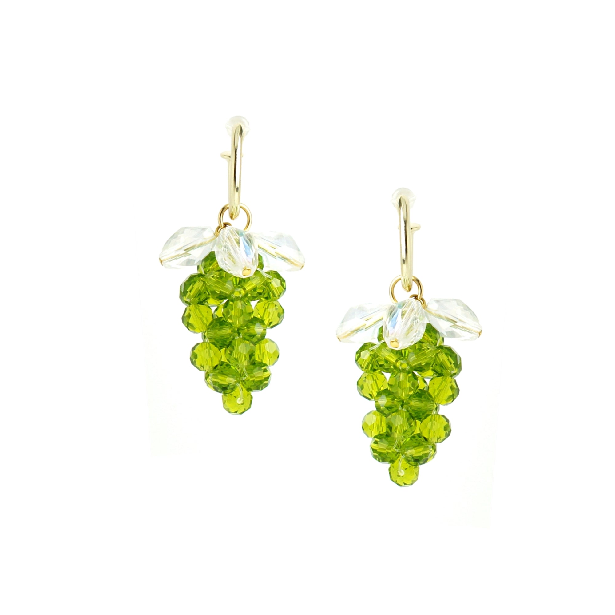 Very Grapeful Beaded Faceted Grape Drop Earrings