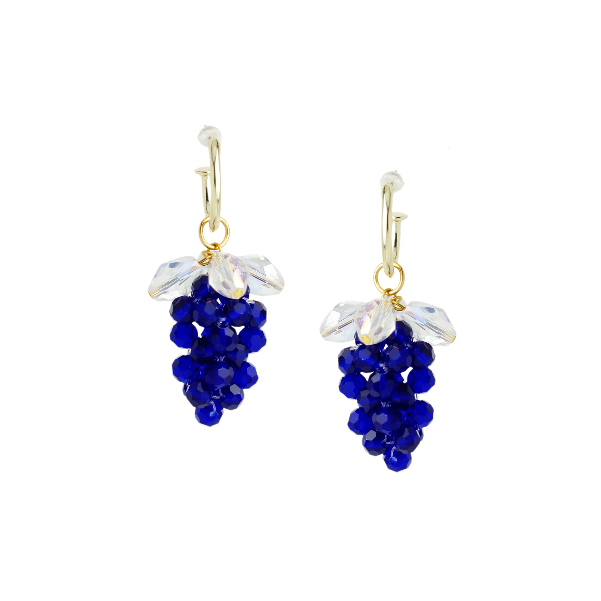 Very Grapeful Beaded Faceted Grape Drop Earrings
