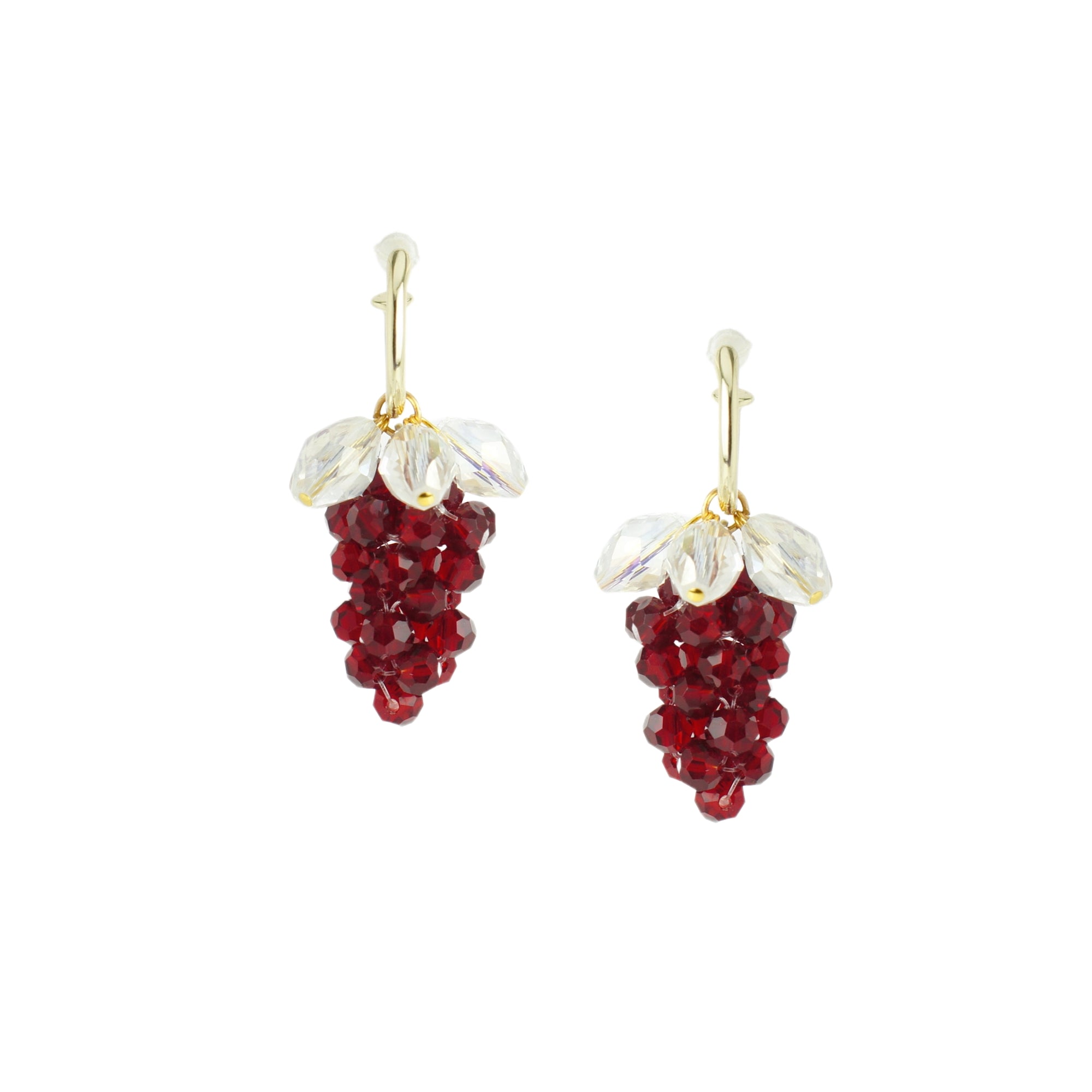 Very Grapeful Beaded Faceted Grape Drop Earrings