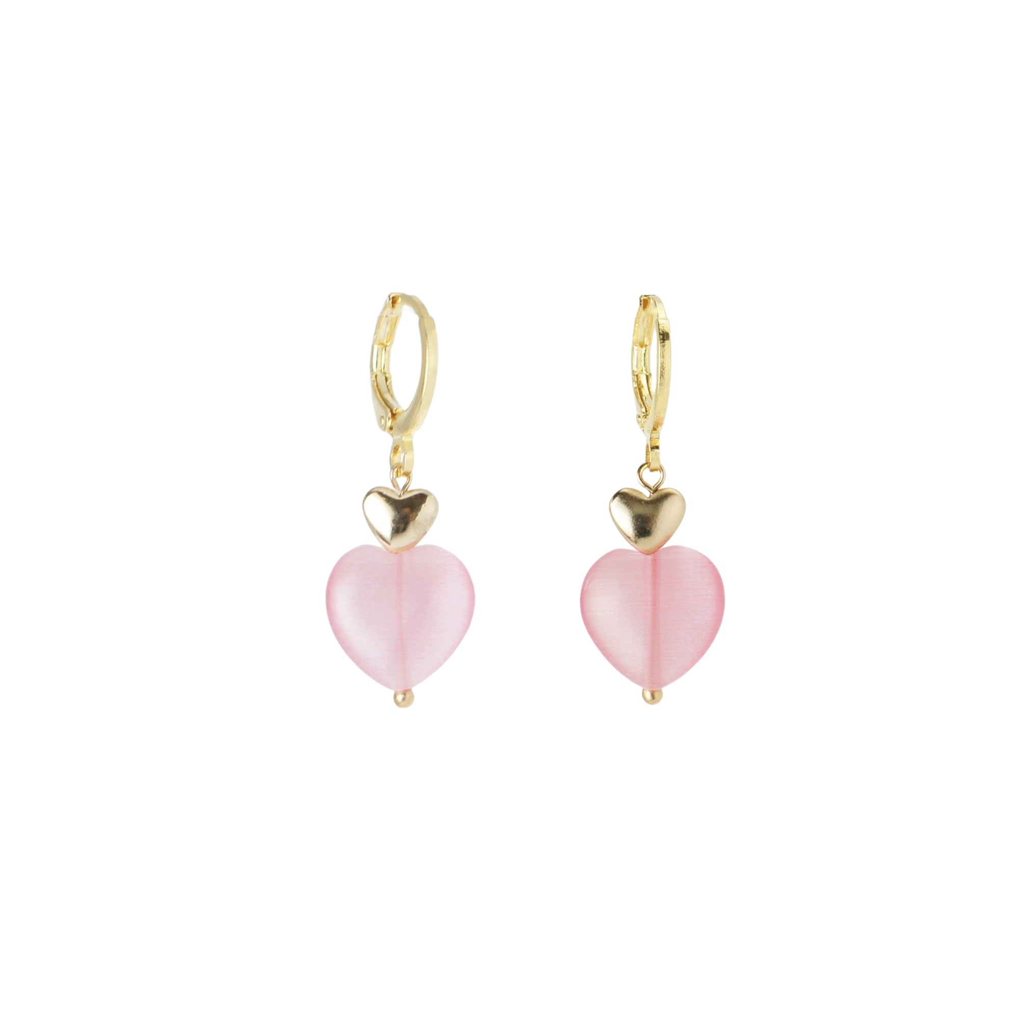 Whisper of Heart Double Heart Huggie Hoop Earrings