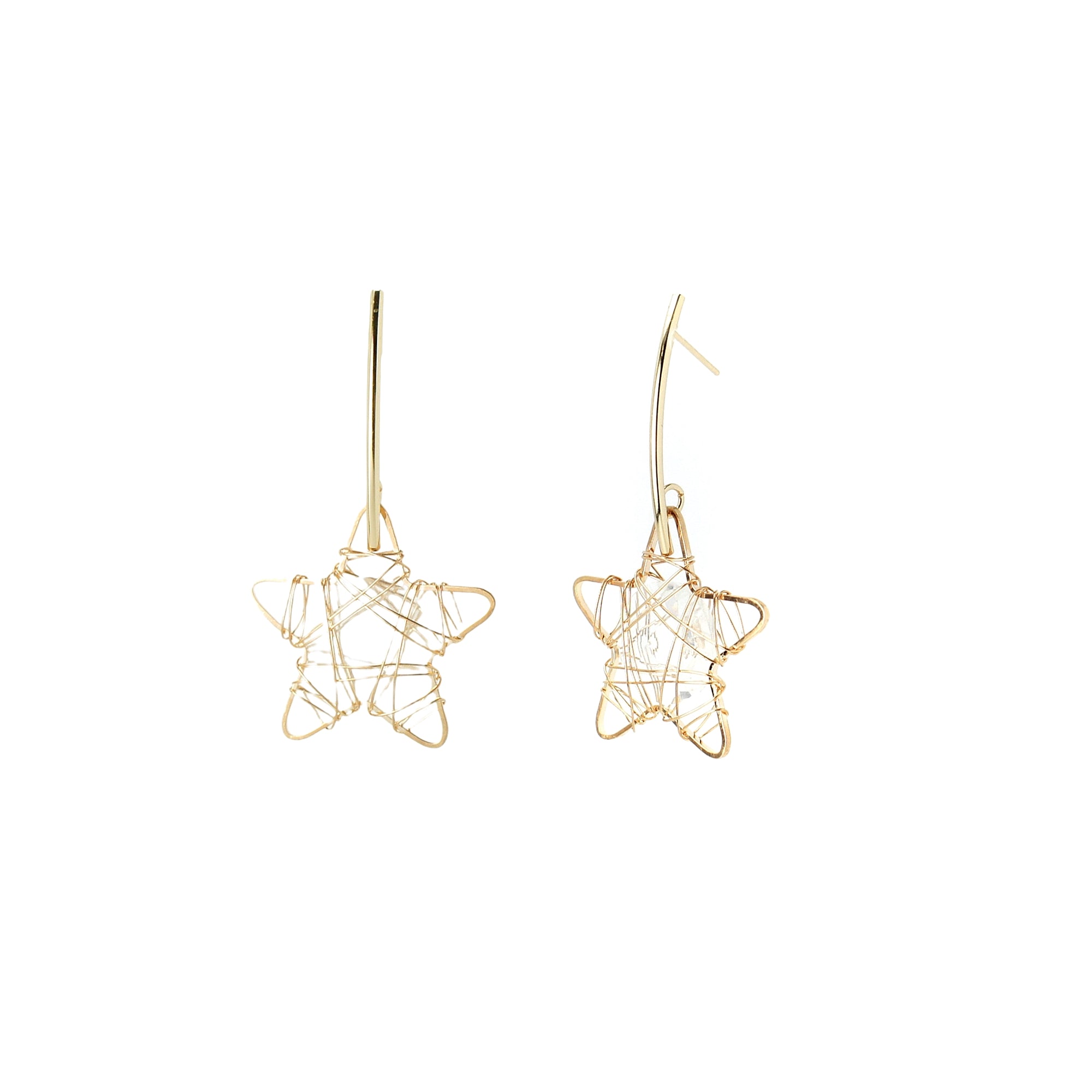 Starlight Wrapped Crystal Star Earrings